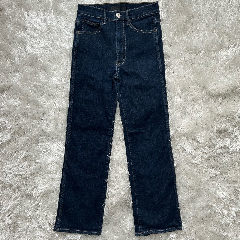 Petite High-waisted Dark wash Straight Jeans